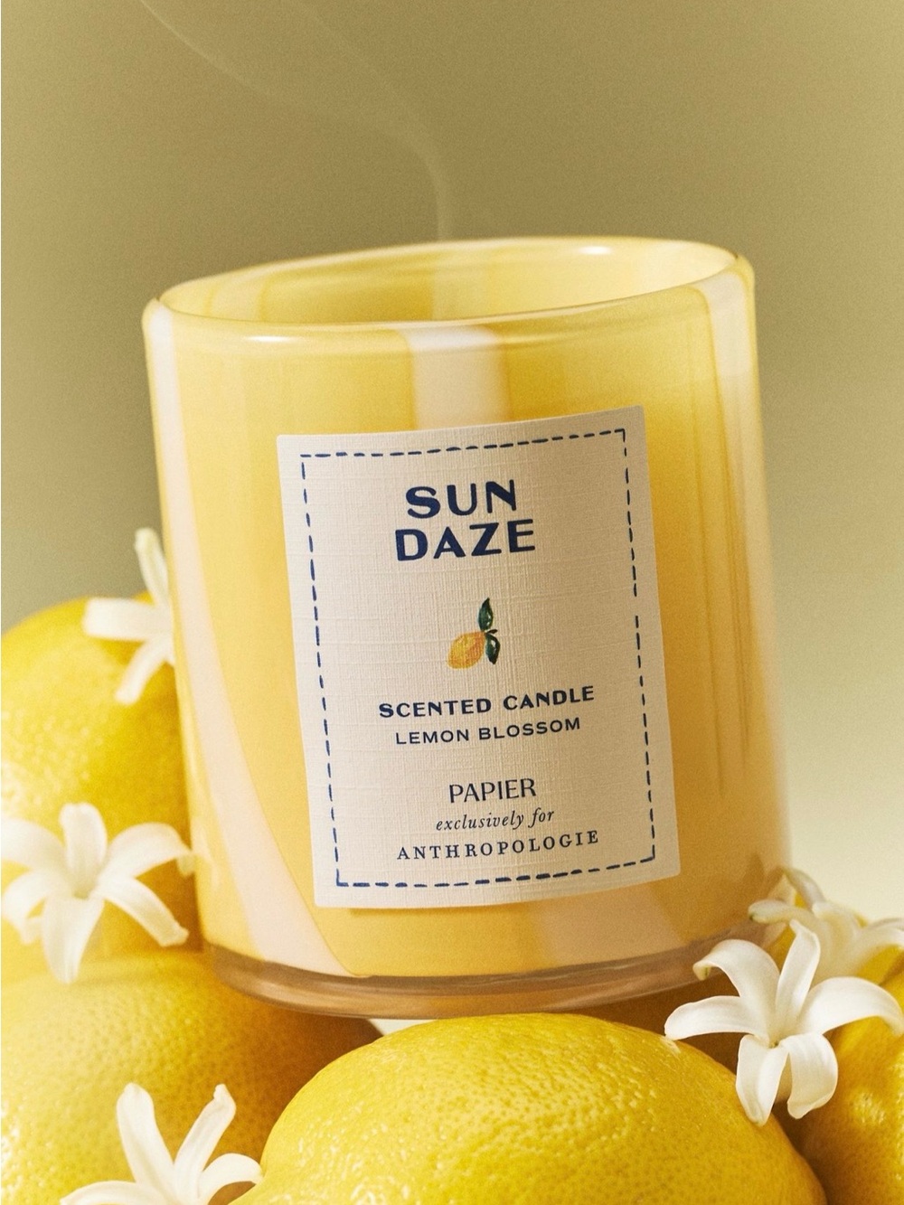 Papier × Anthropologie Floral Lemon Blossom
Glass Candle, Sun Daze